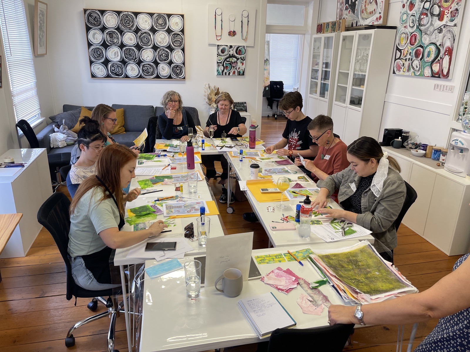 An art and paint workshop in progress at Studio on Brunswick